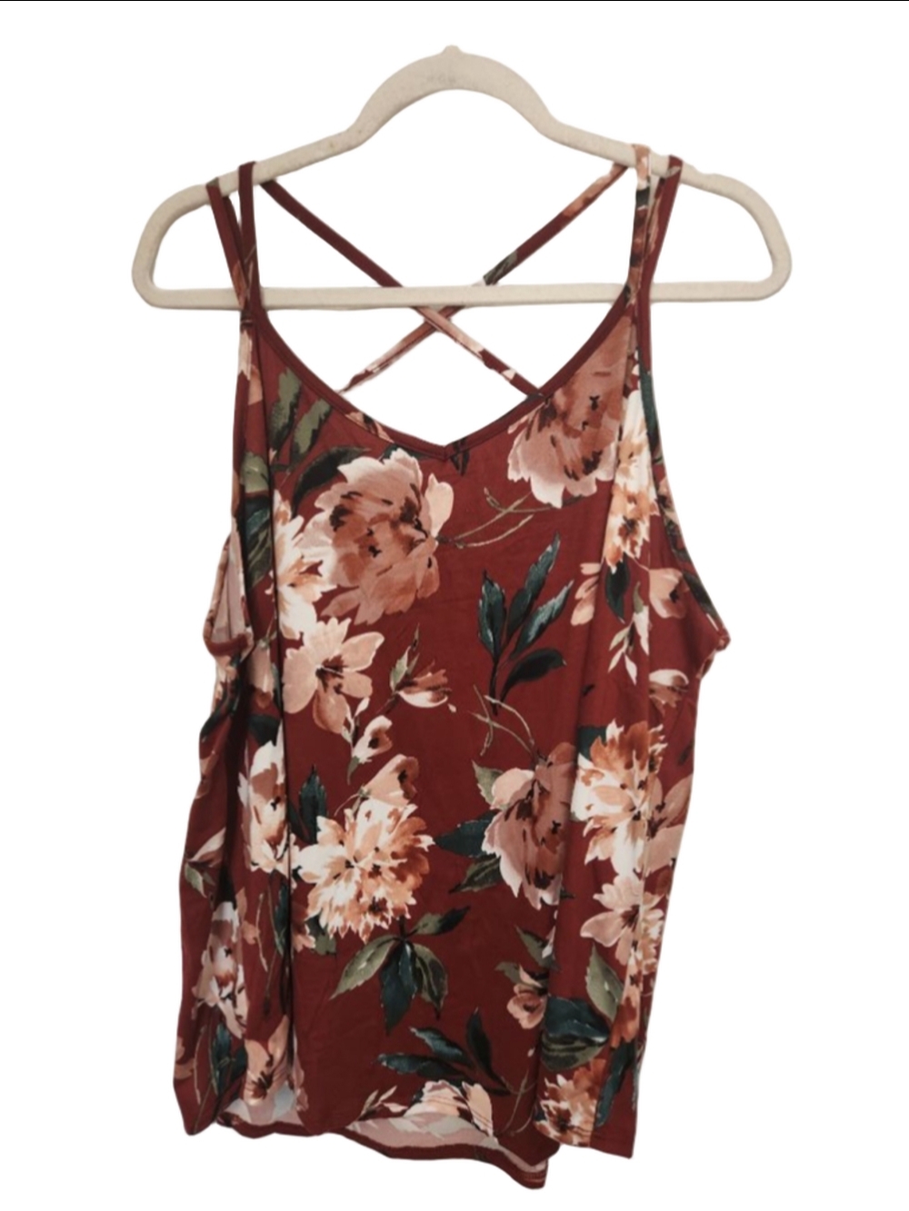 PAPERMOON Plus 3X Rust Floral Tank Top